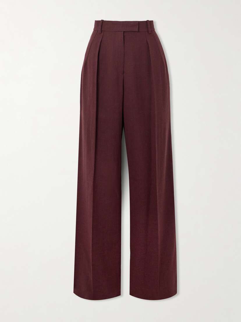 The Row Antone Pleated Wool Wide-leg Pants