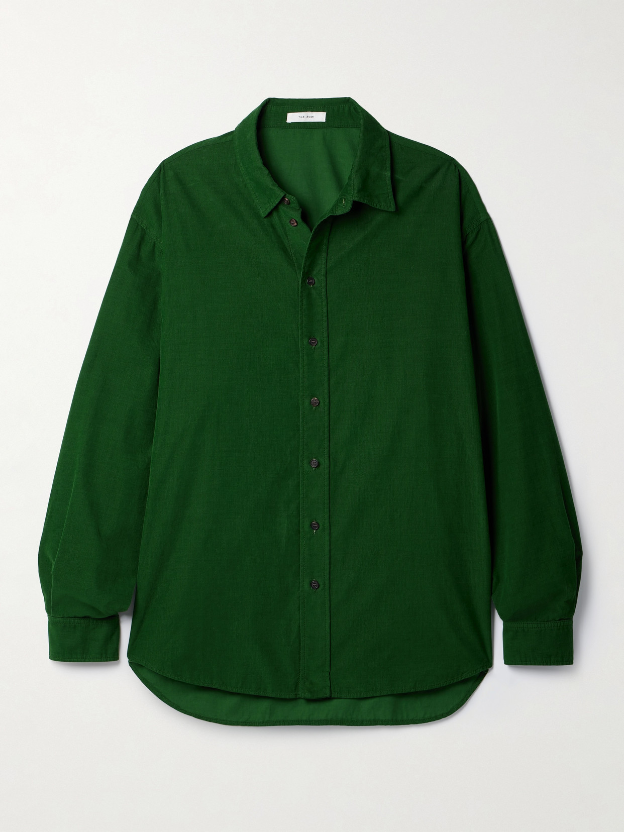 The Row Penna Oversized Cotton-corduroy Shirt In Green