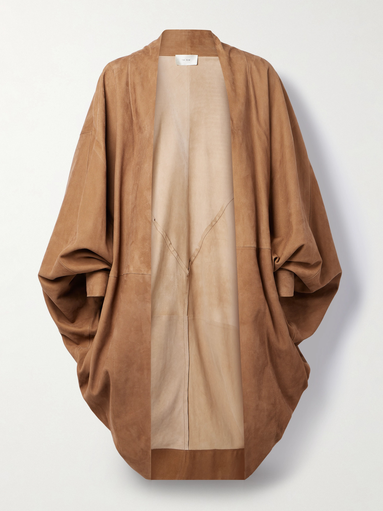 The Row Flo Suede Coat In Brown