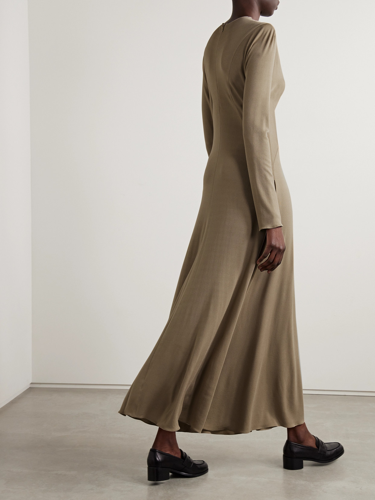 Shop The Row Venusia Jersey Maxi Dress In Neutrals