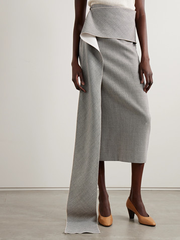 The Row Laz wrap-effect wool-blend midi skirt
