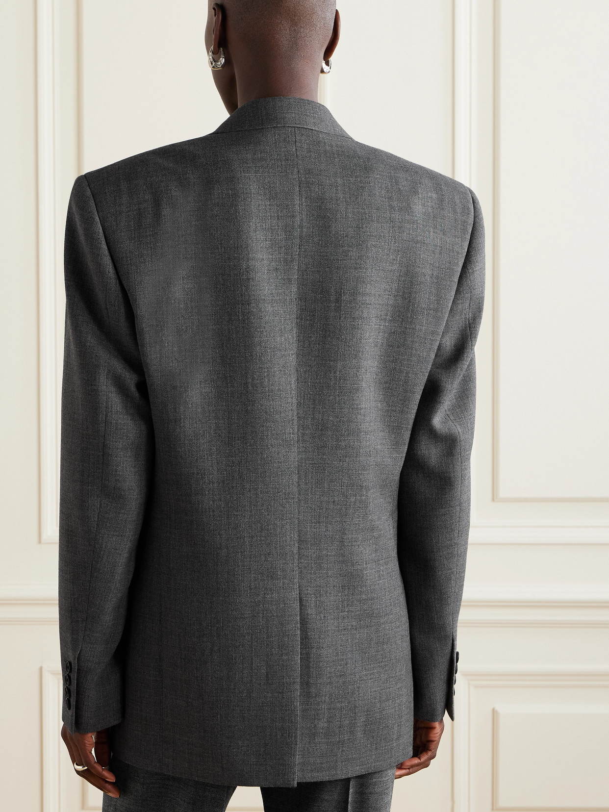 The Row Phil Oversized Wool Blazer In Gray