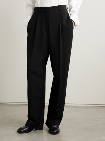 The Row Tor pleated cady wide-leg pants