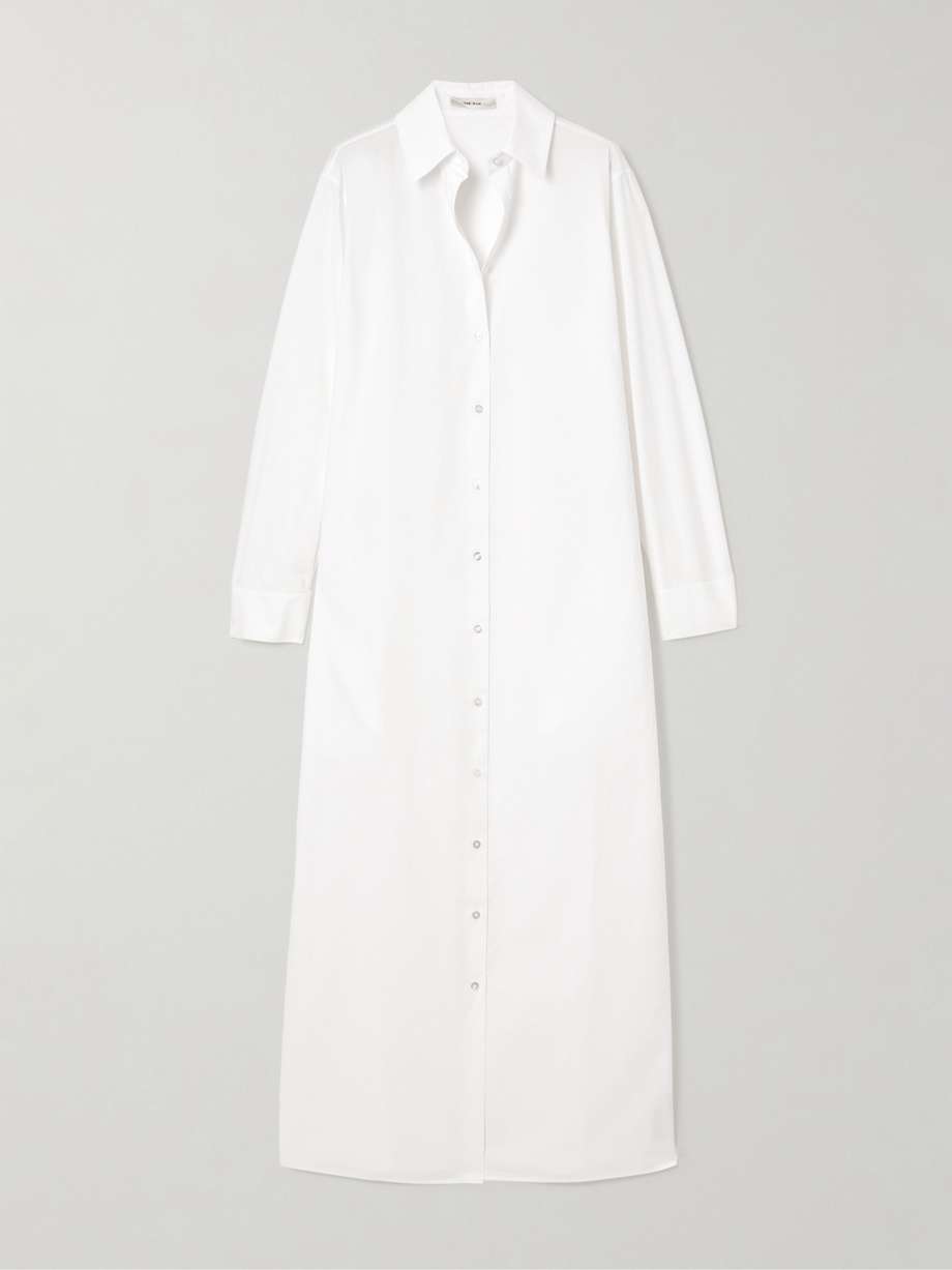 izumi cotton-poplin shirt maxi dress