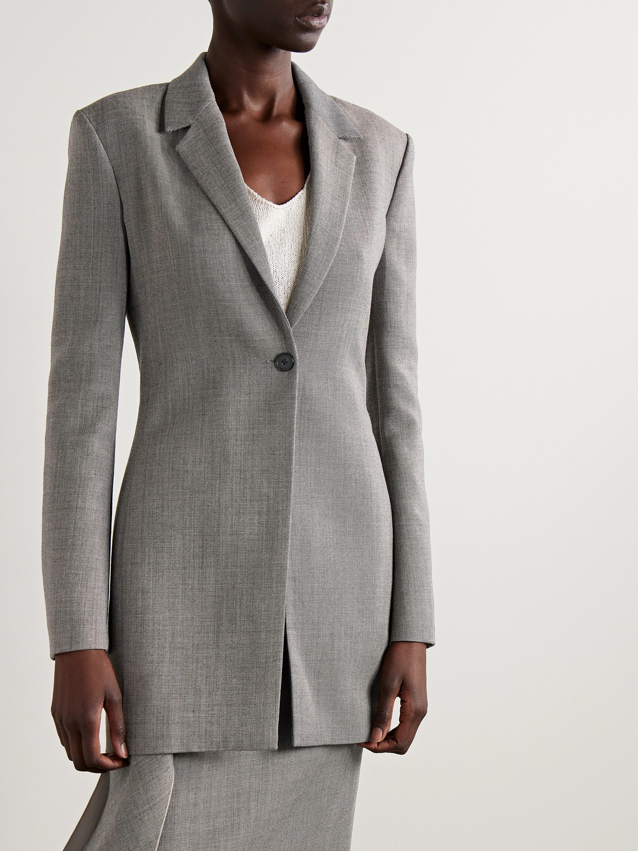 Shop The Row Enny Wool-blend Blazer In Gray