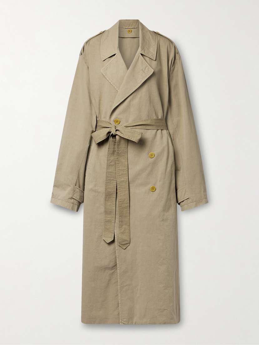 The Row Montrose Oversized Double-breasted Belted Cotton And Linen-blend Trench Coat