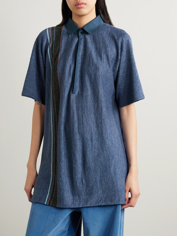 The Row Eddie oversized striped linen shirt