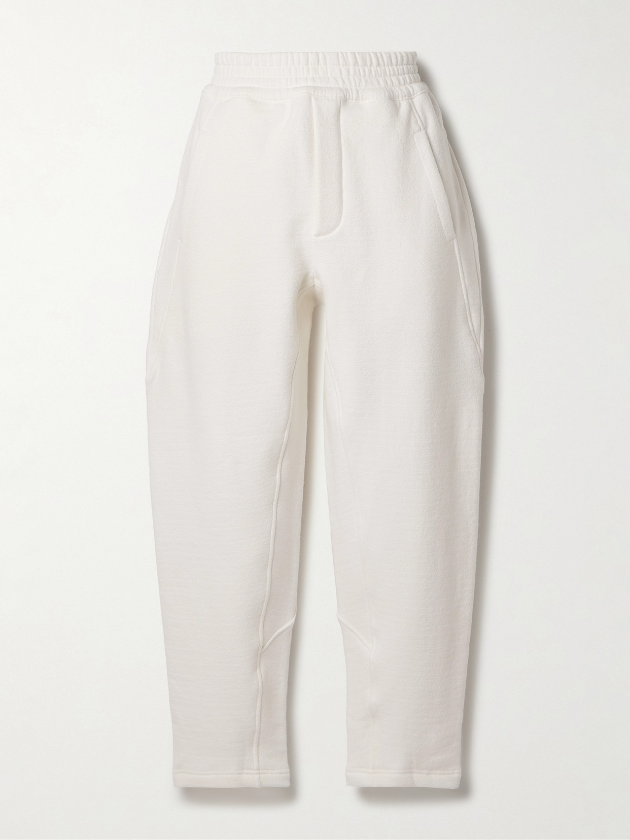 The Row Koa Brushed Stretch-cotton Sweatpants In White