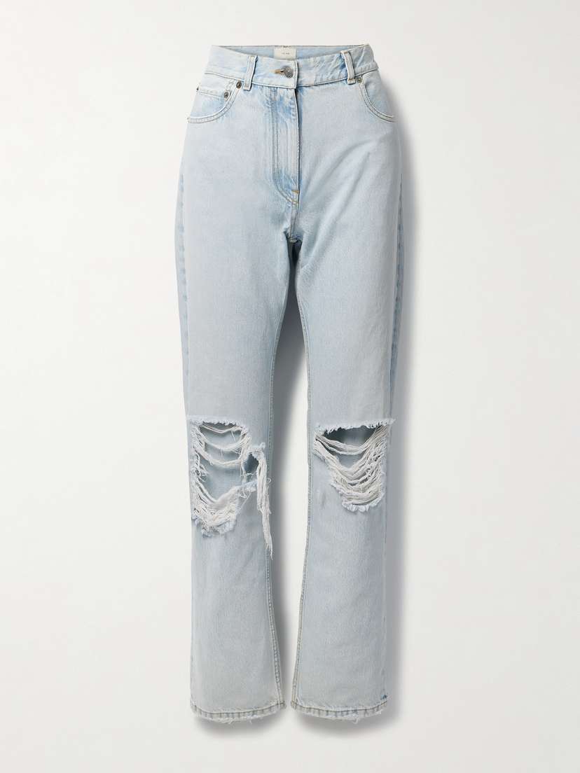 The Row Burty Distressed Straight-leg Jeans