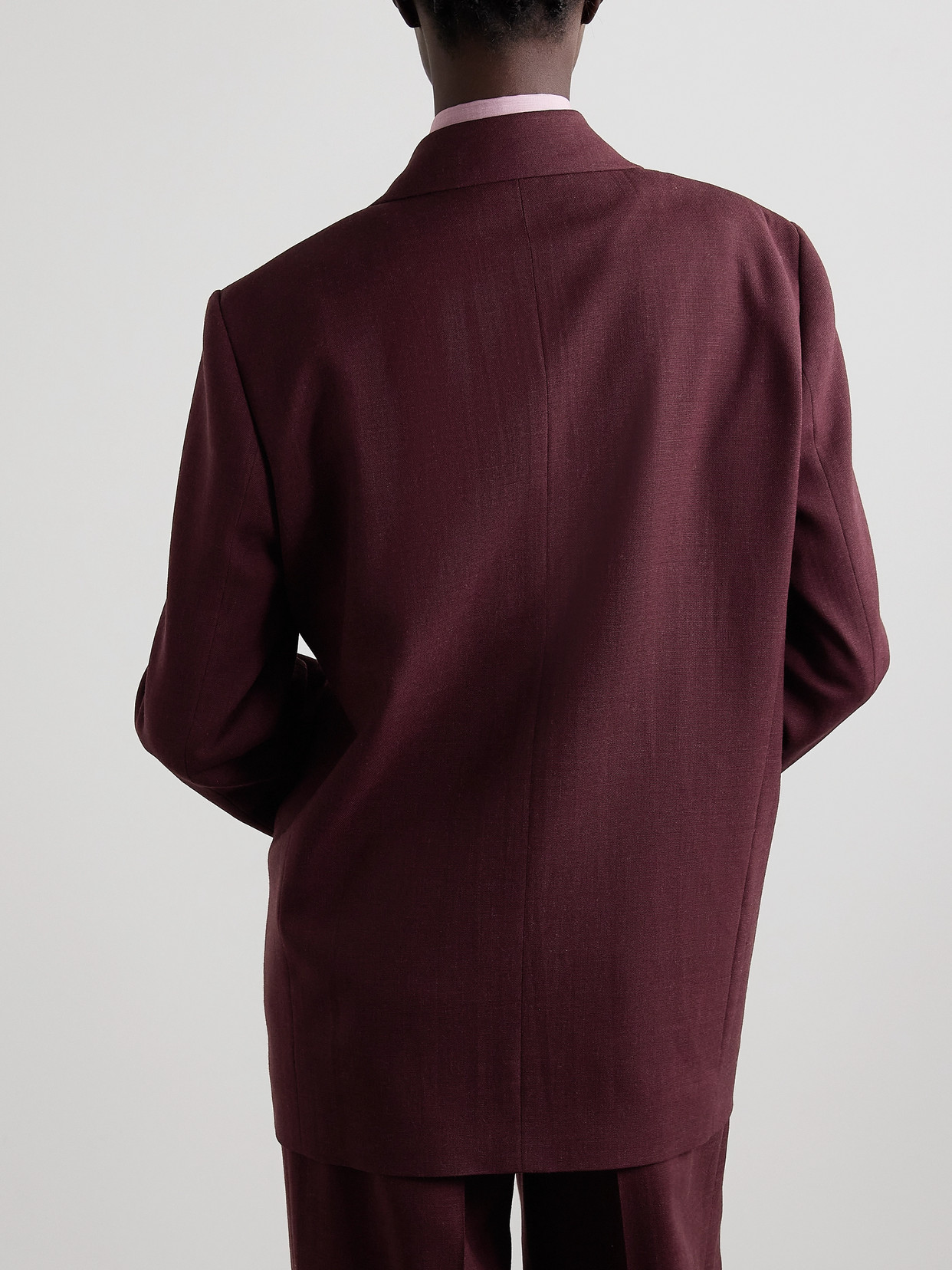 The Row Azul Wool Double-breasted Blazer In Burgundy