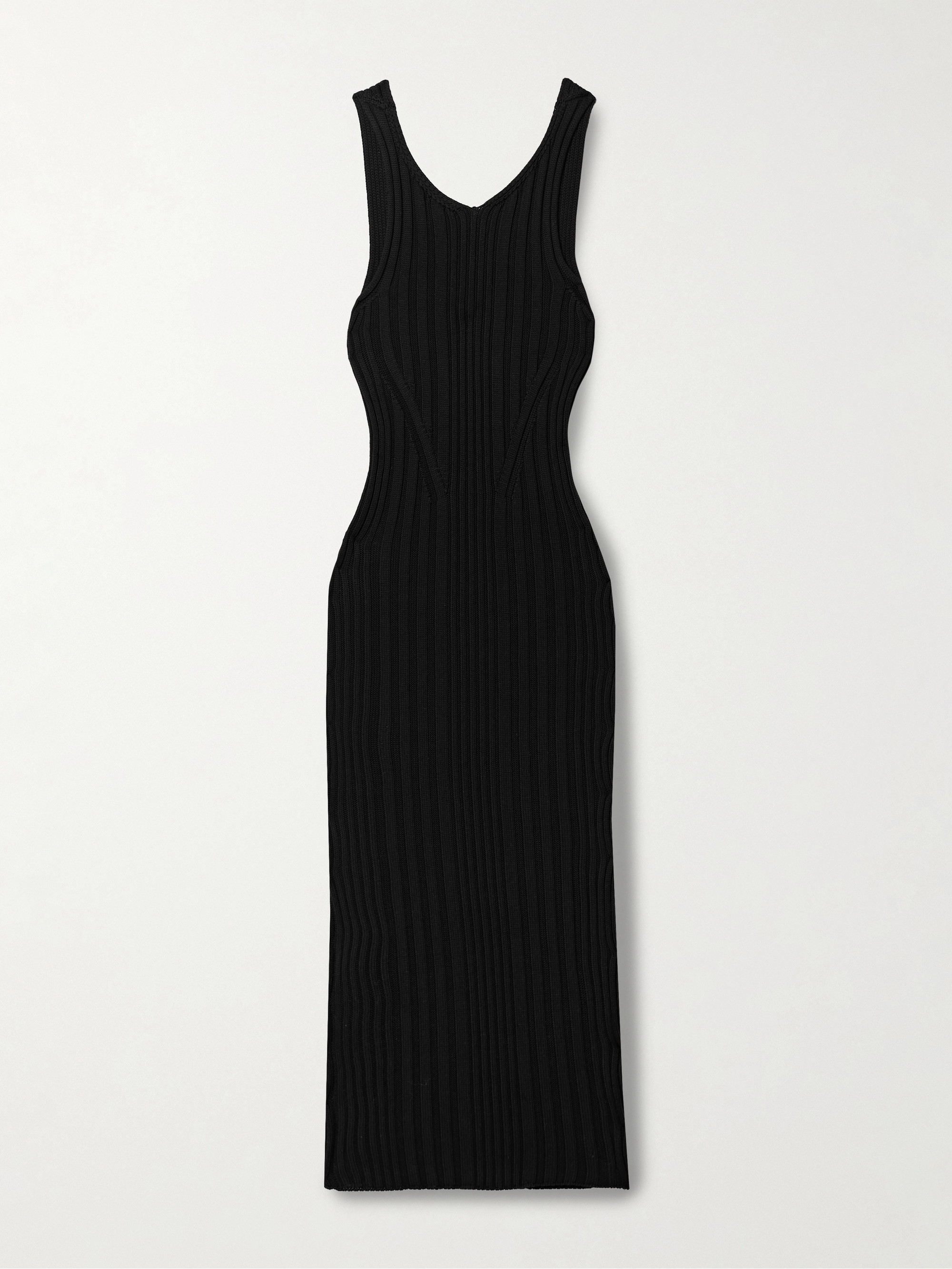 KHAITE Ottilie ribbed cotton-blend midi dress thumbnail
