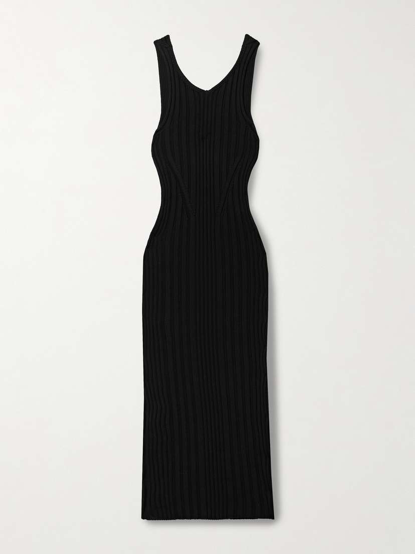 Khaite Ottilie Ribbed Cotton-blend Midi Dress