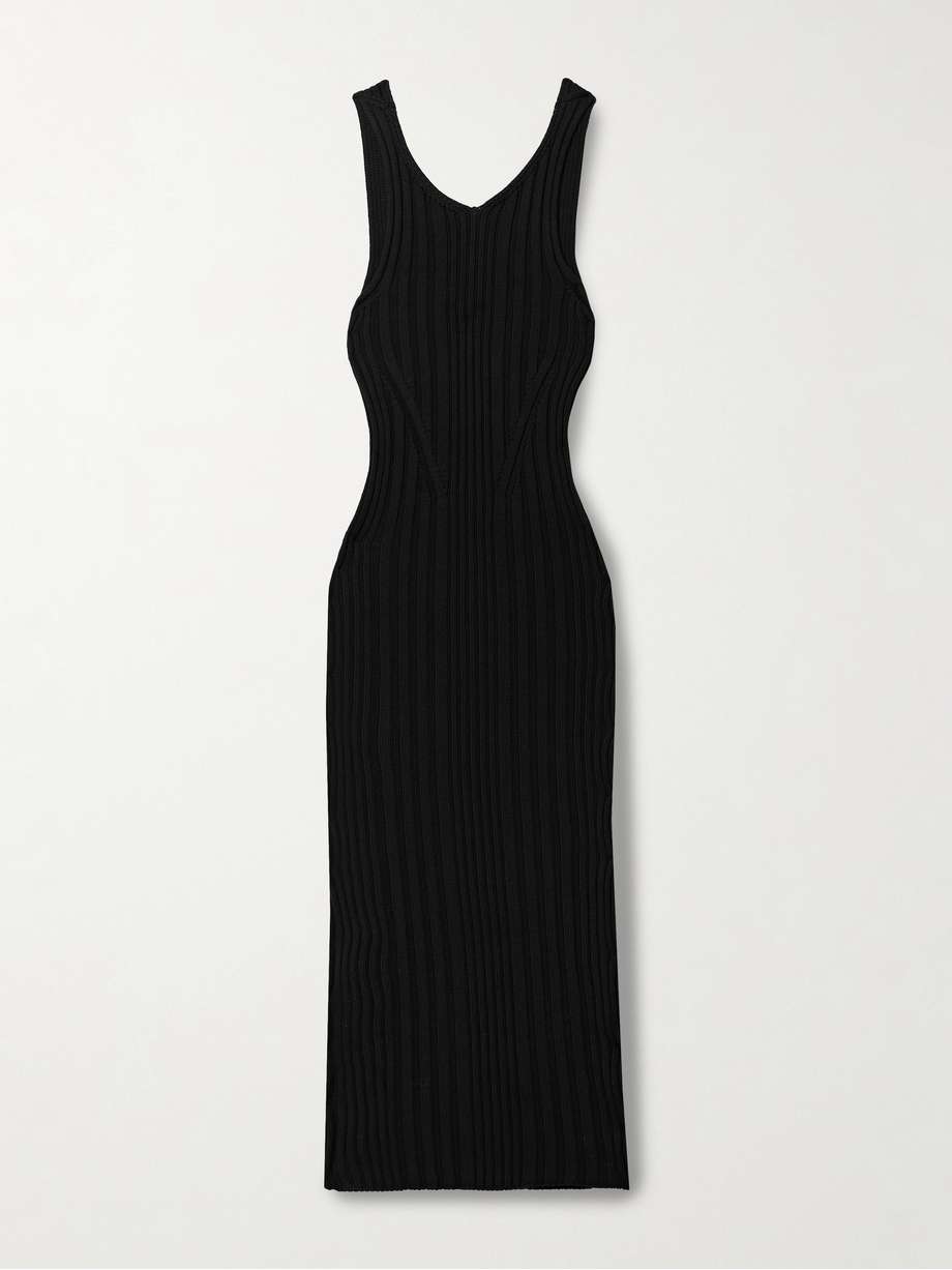 ottilie ribbed cotton-blend midi dress