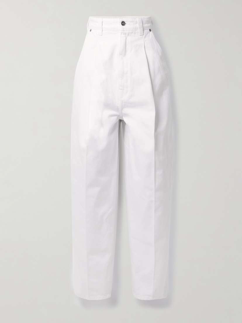 Khaite Ashford Pleated High-rise Tapered Jeans