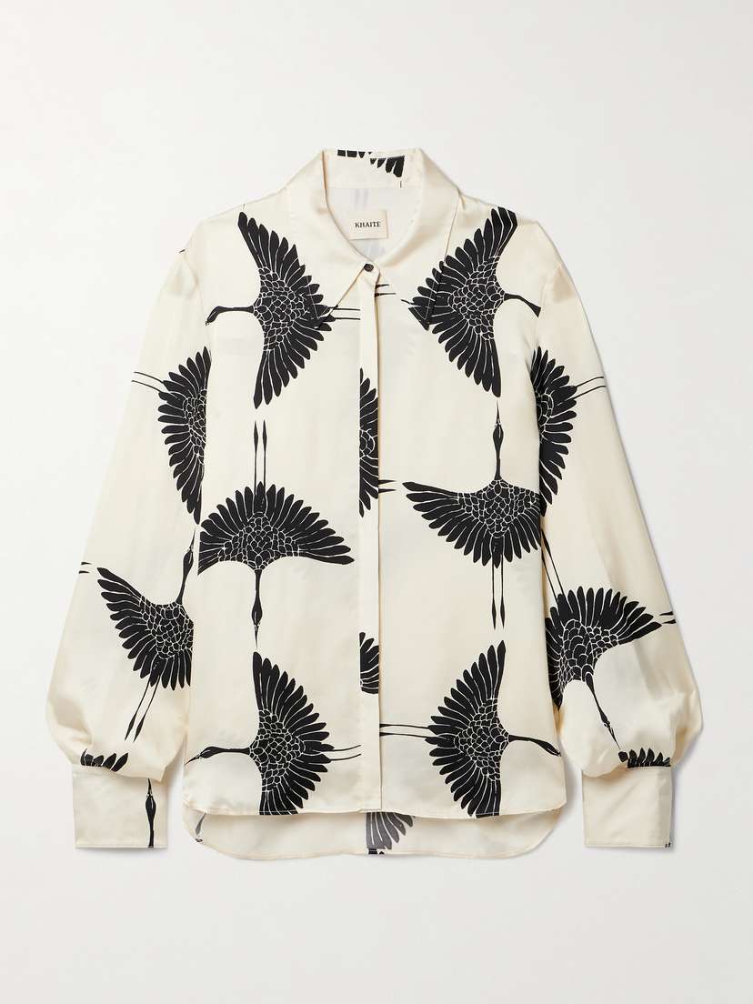 Khaite Minta Printed Satin Shirt