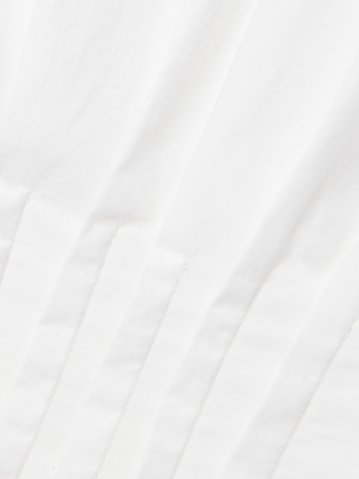 Khaite Westin Pleated Cotton-poplin Top In White