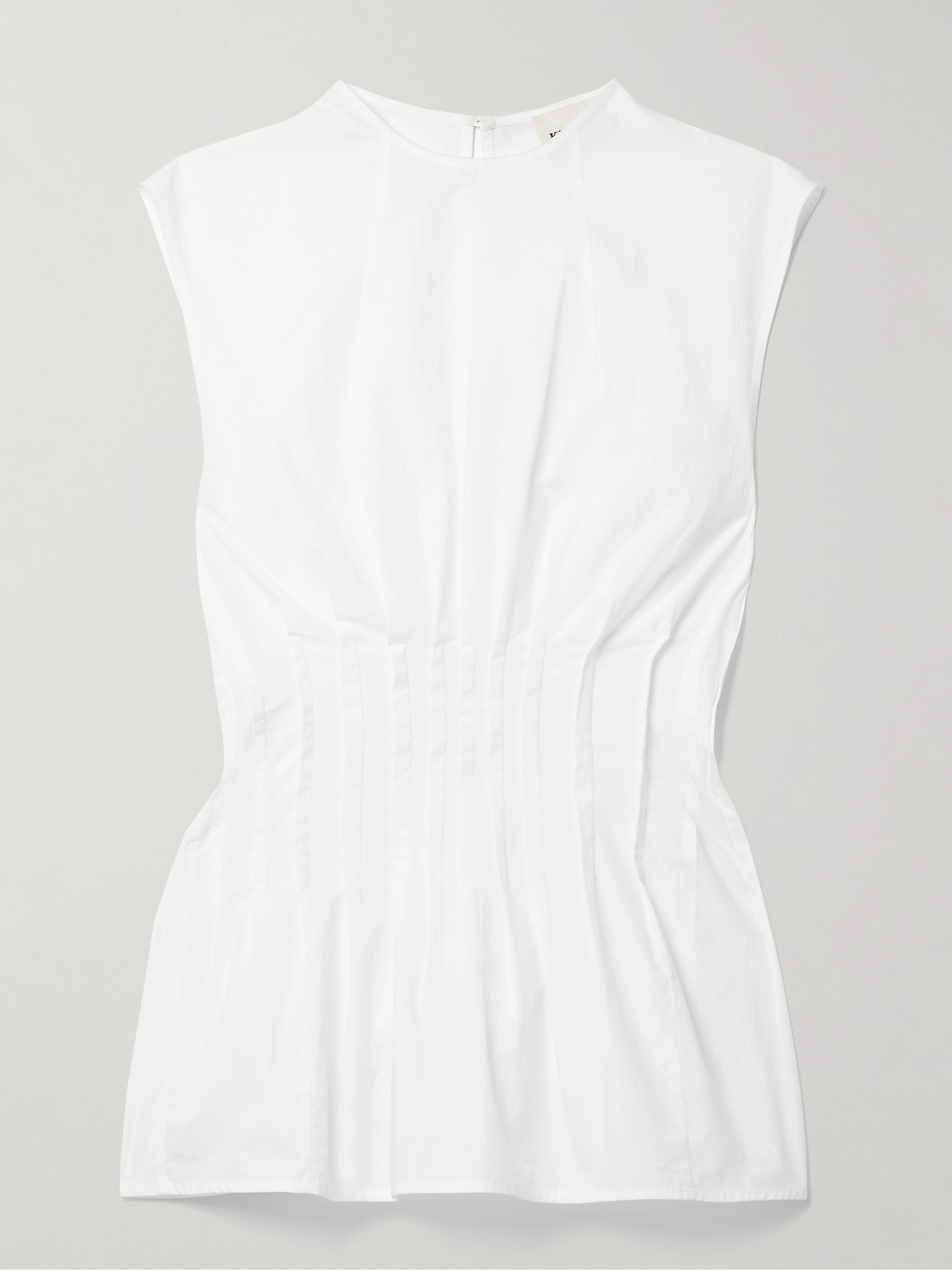 KHAITE Westin pintucked cotton-poplin top thumbnail