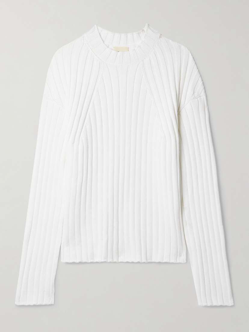 Khaite Sable Ribbed Cotton-blend Sweater