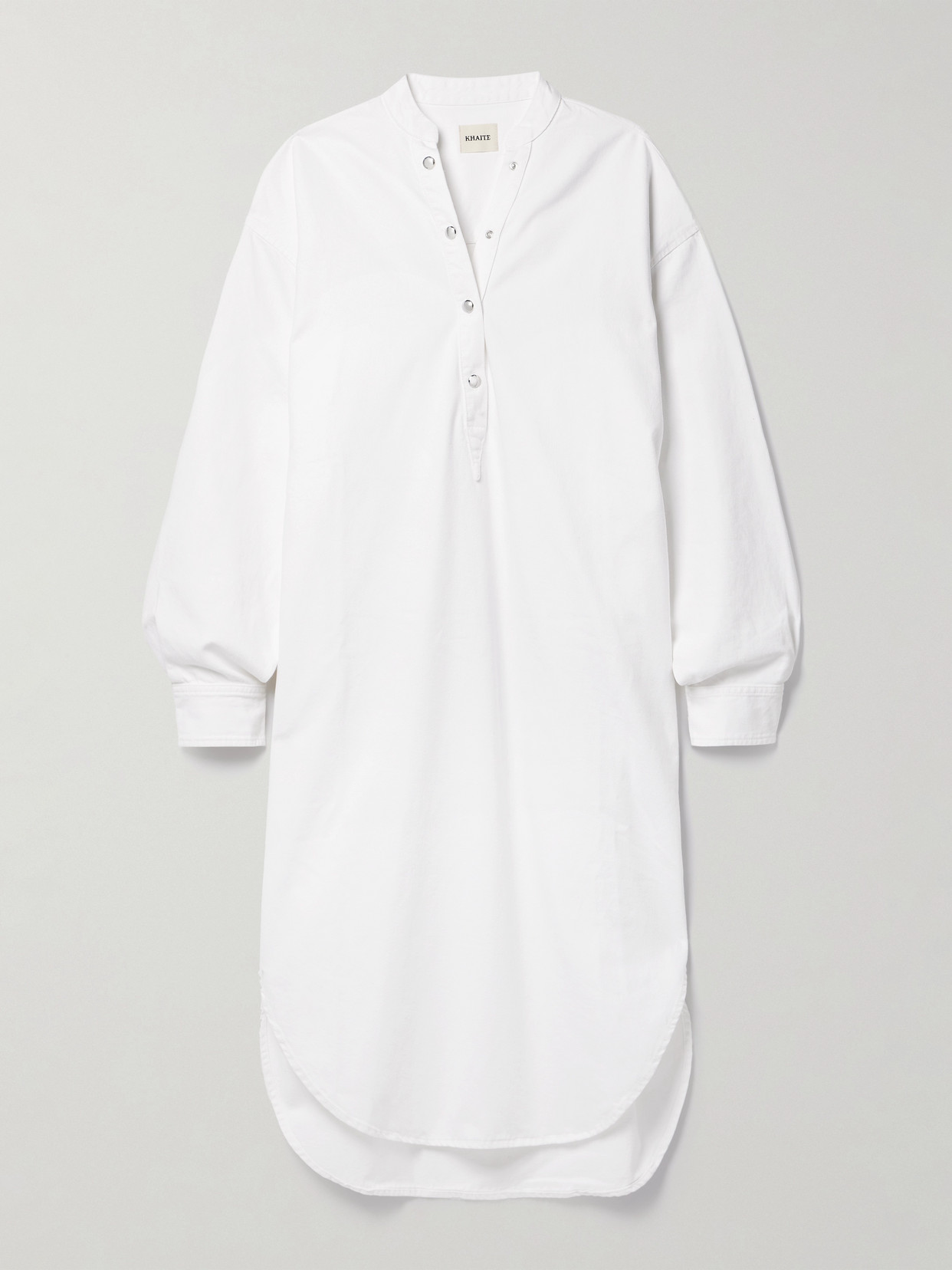 KHAITE - Seffi Oversized Denim Midi Shirt Dress - White