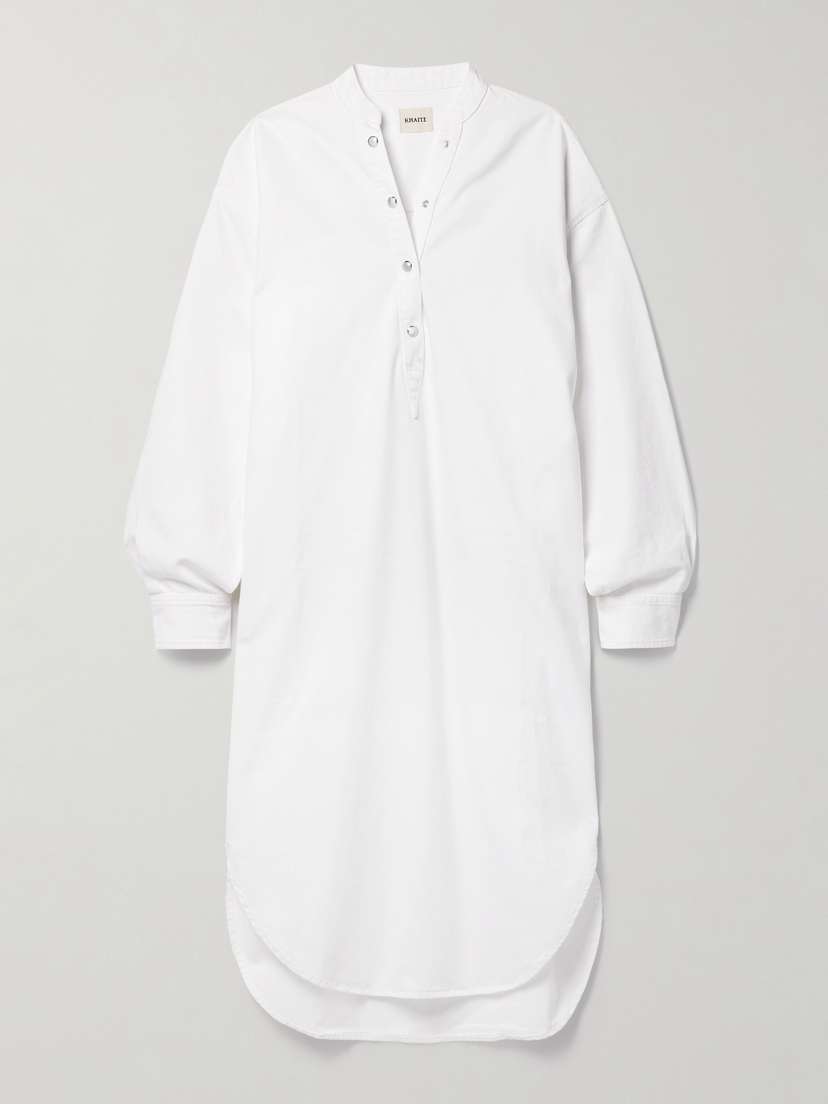 Khaite — Seffi oversized denim midi shirt dress