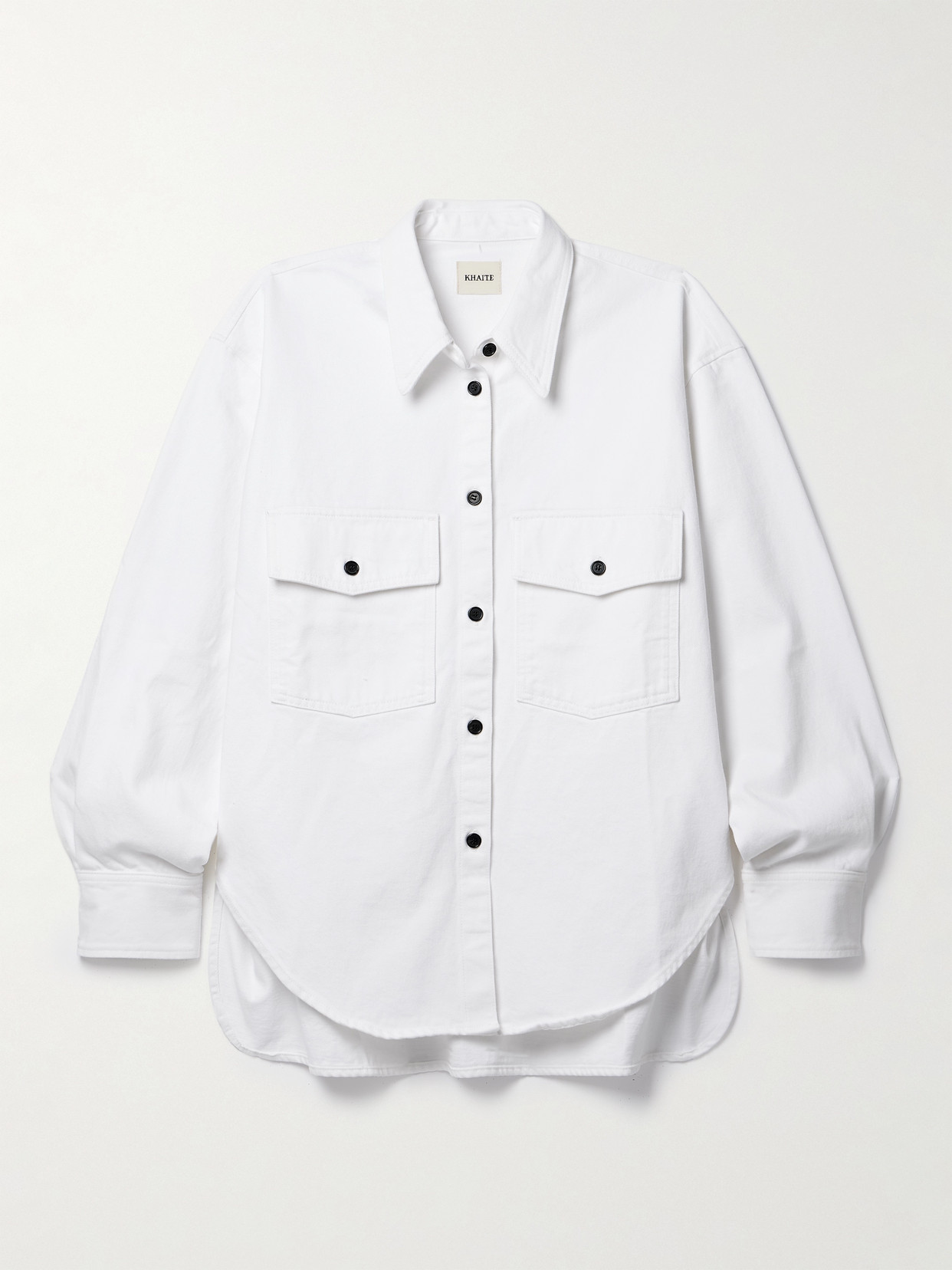 Shop Khaite Mahmet Oversized Denim Shirt In White