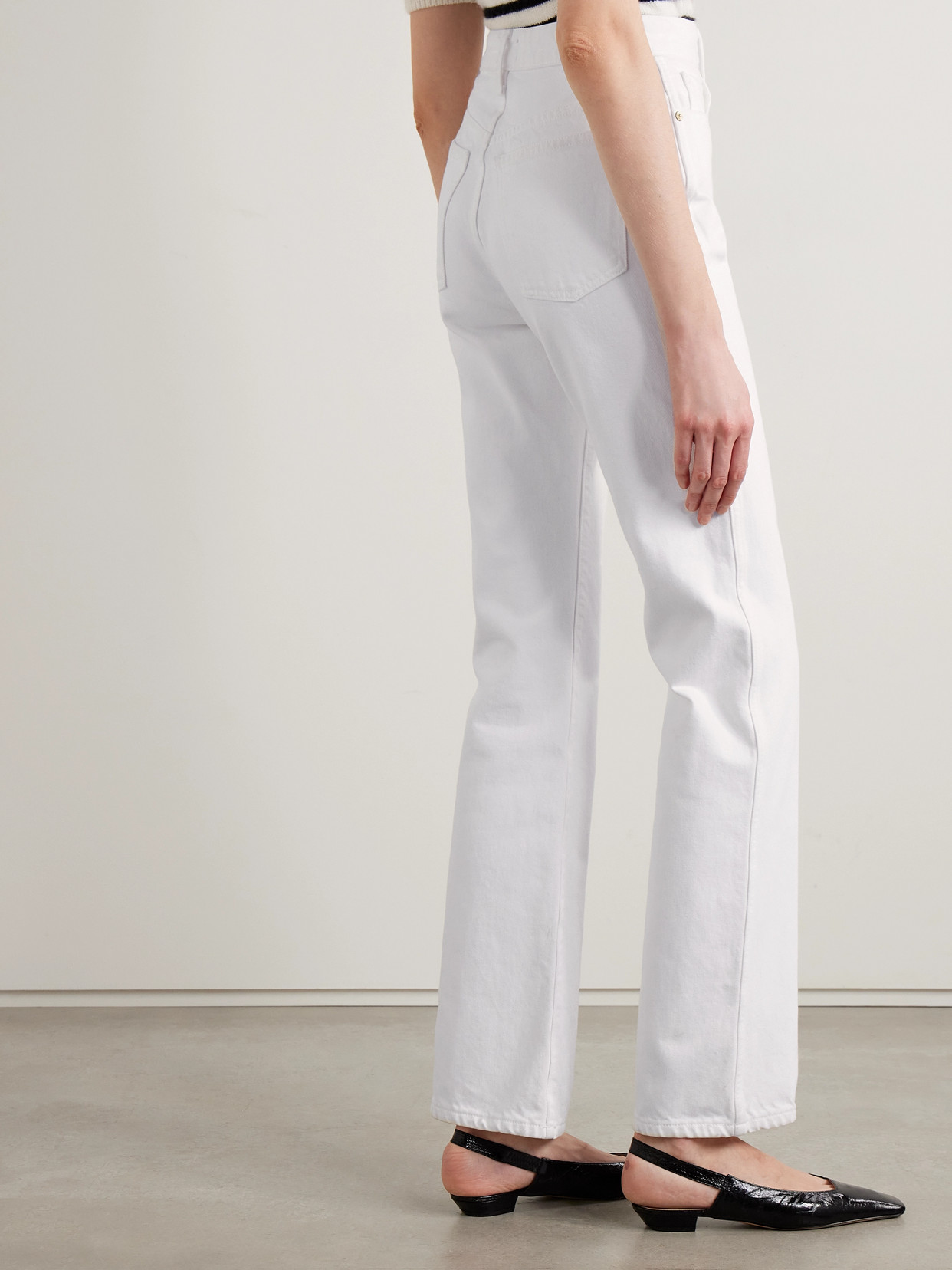 Shop Khaite Danielle High-rise Straight-leg Jeans In White