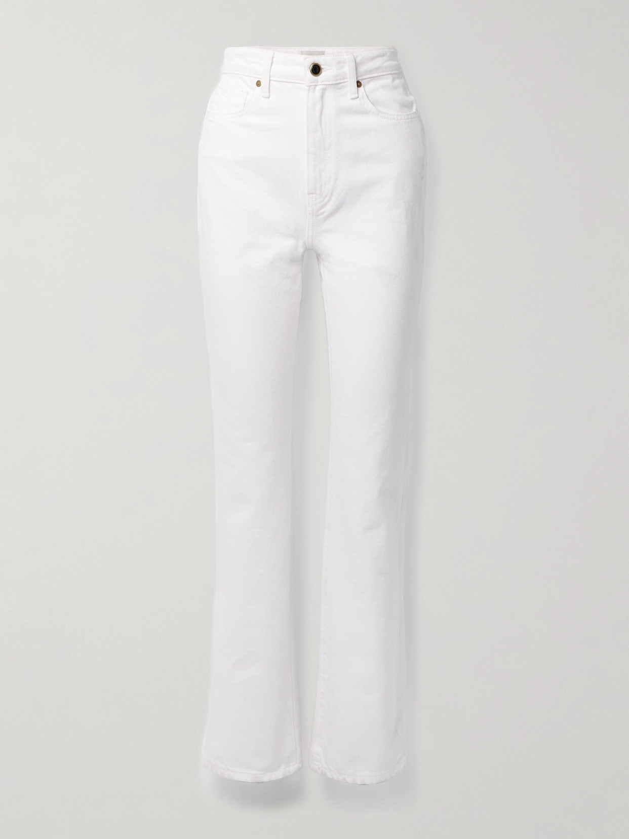 Shop Khaite Danielle High-rise Straight-leg Jeans In White