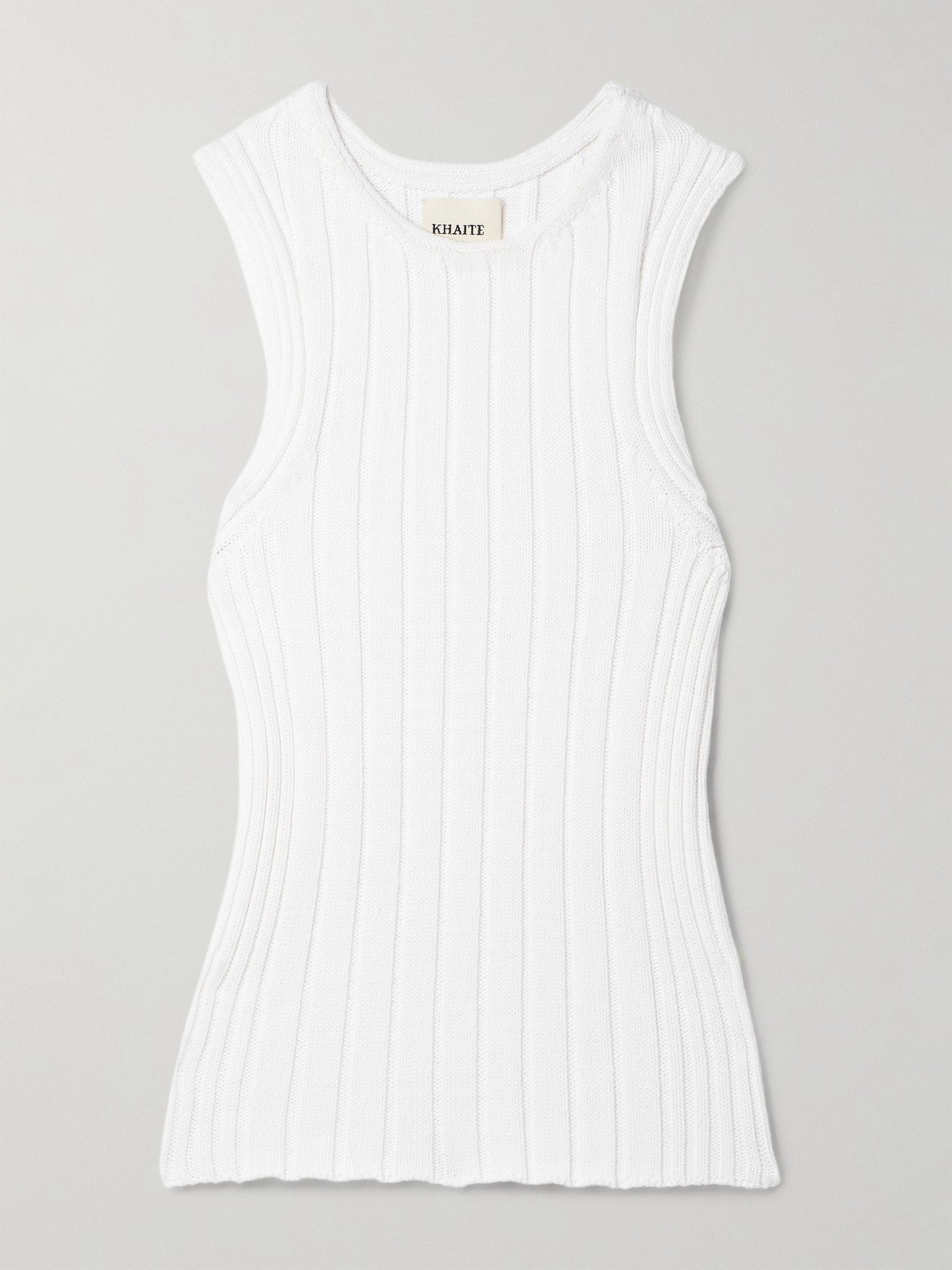 Khaite Manu Ribbed Cotton-blend Tank In White