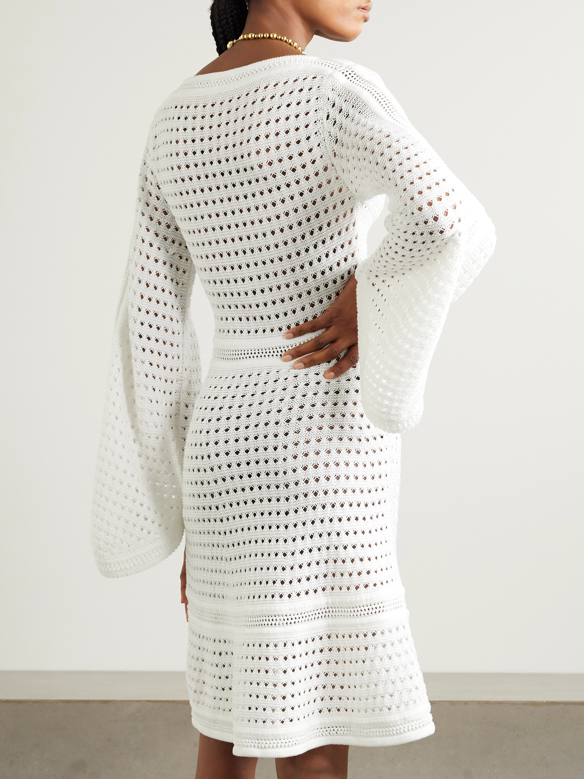 Chloé Pointelle-knit organic cotton mini dress thumbnail