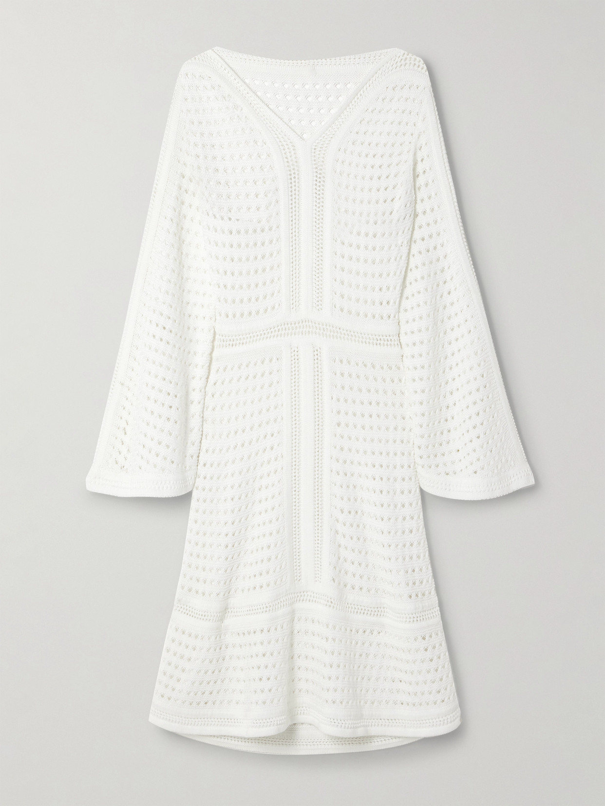 Chloé Pointelle-knit Organic Cotton Mini Dress In White