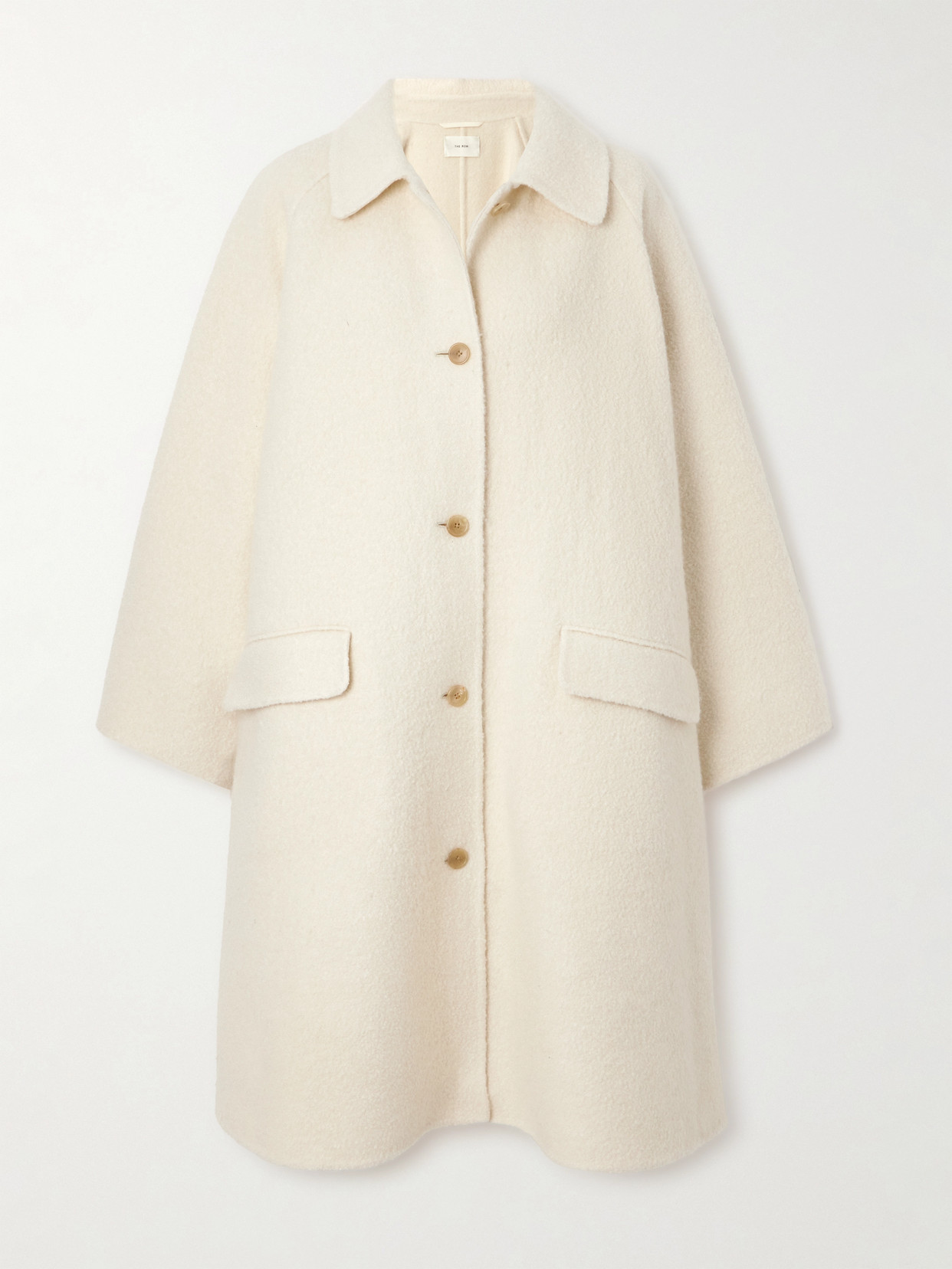 The Row Garth Oversized Cashmere And Silk-blend Bouclé Coat In Ivory