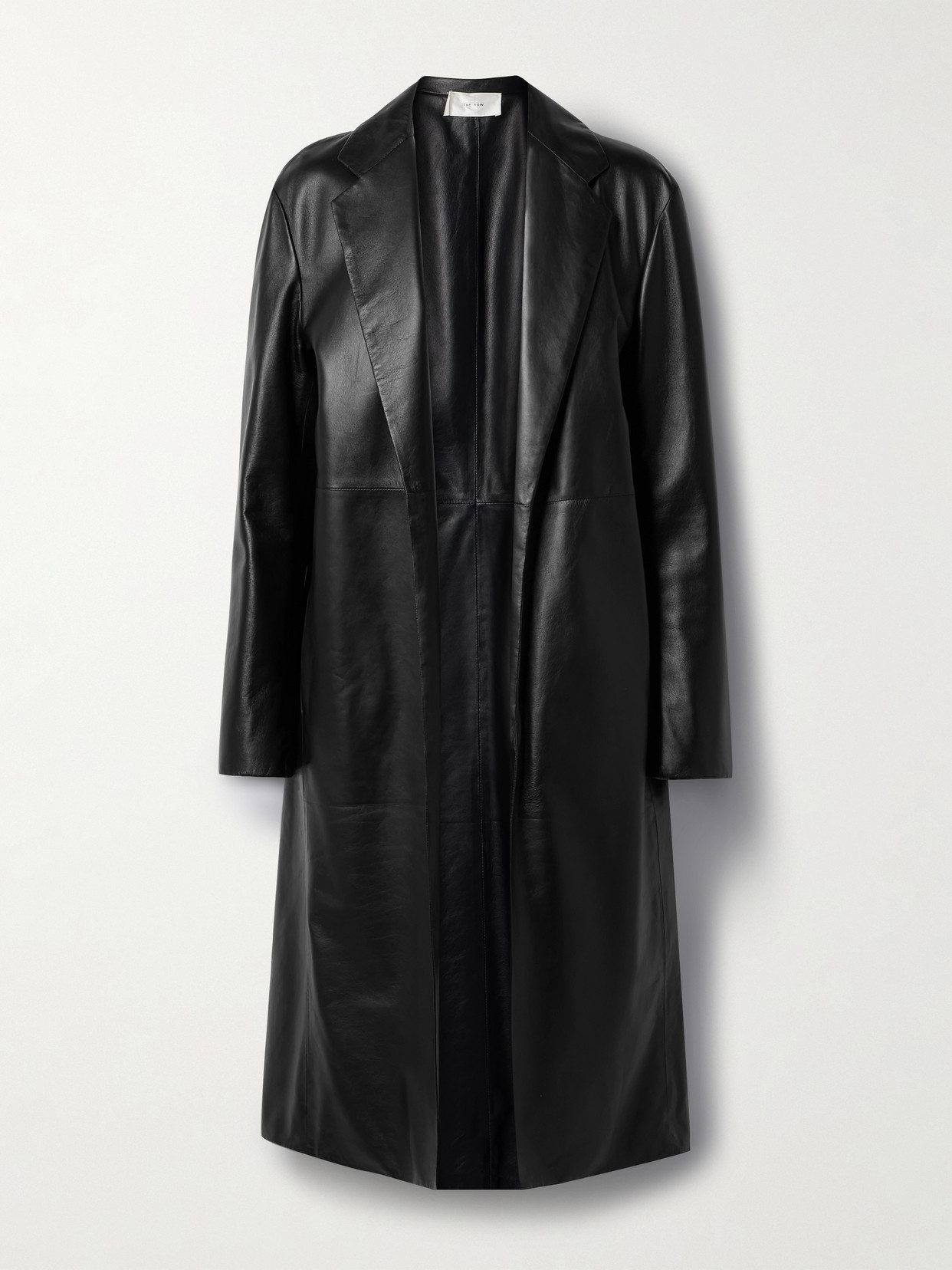 The Row Babil Leather Trench Coat In Black