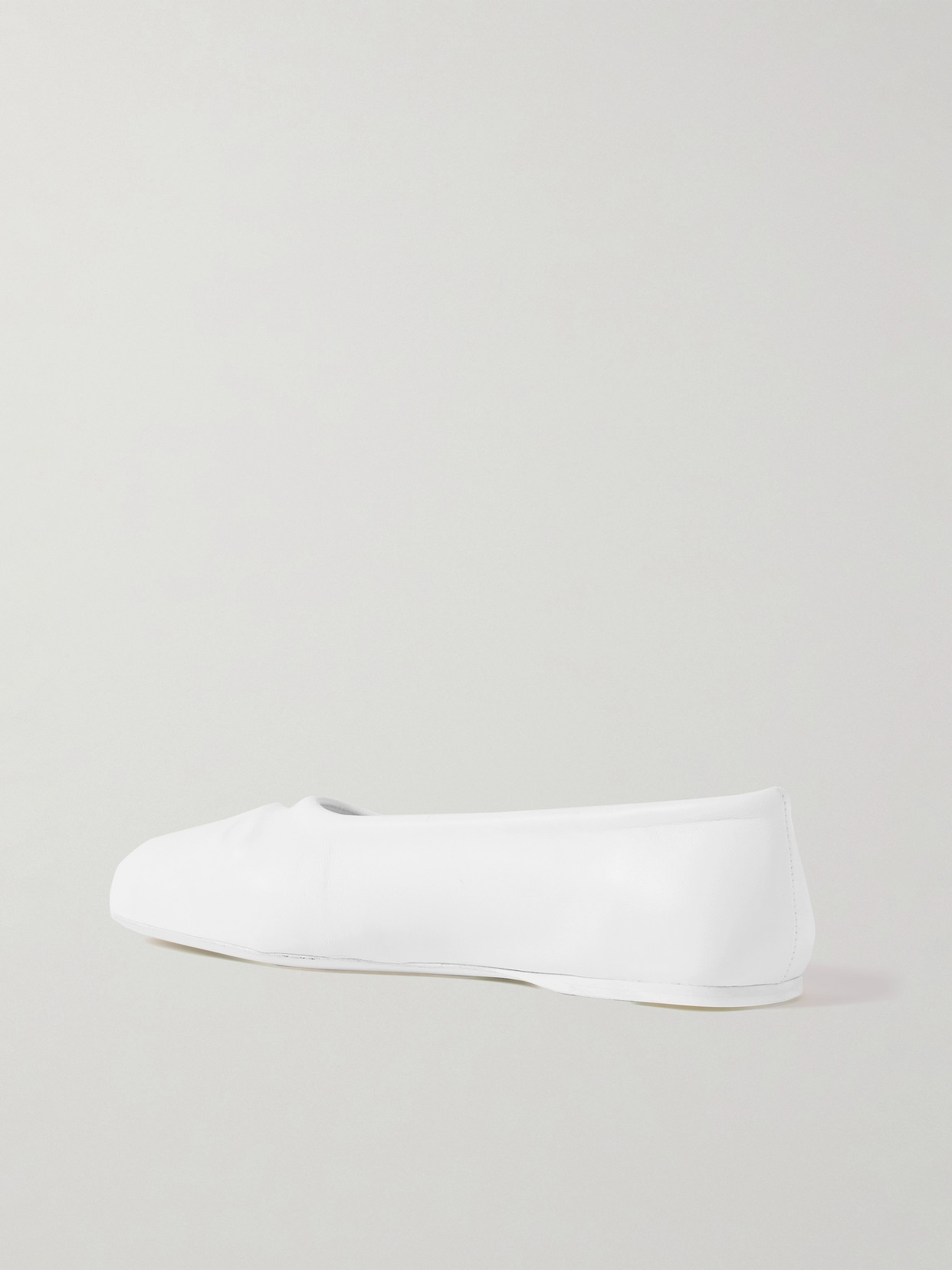 Shop Marni Embossed Leather Ballet Flats In White