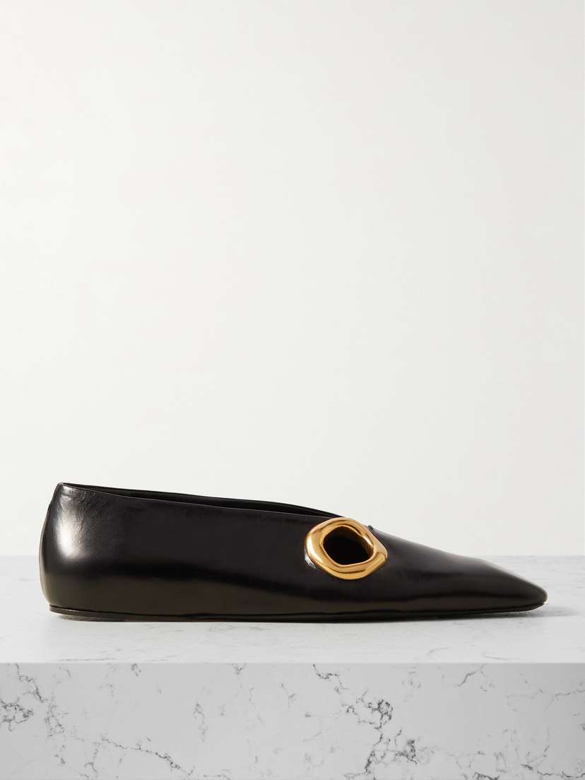 Jil Sander Embellished Leather Ballet Flats