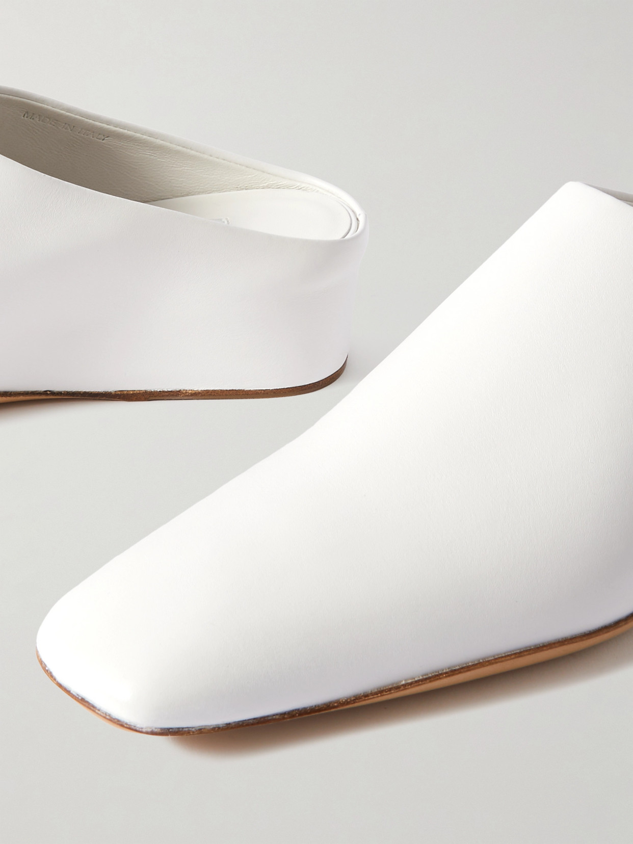Jil Sander Leather Mules In White