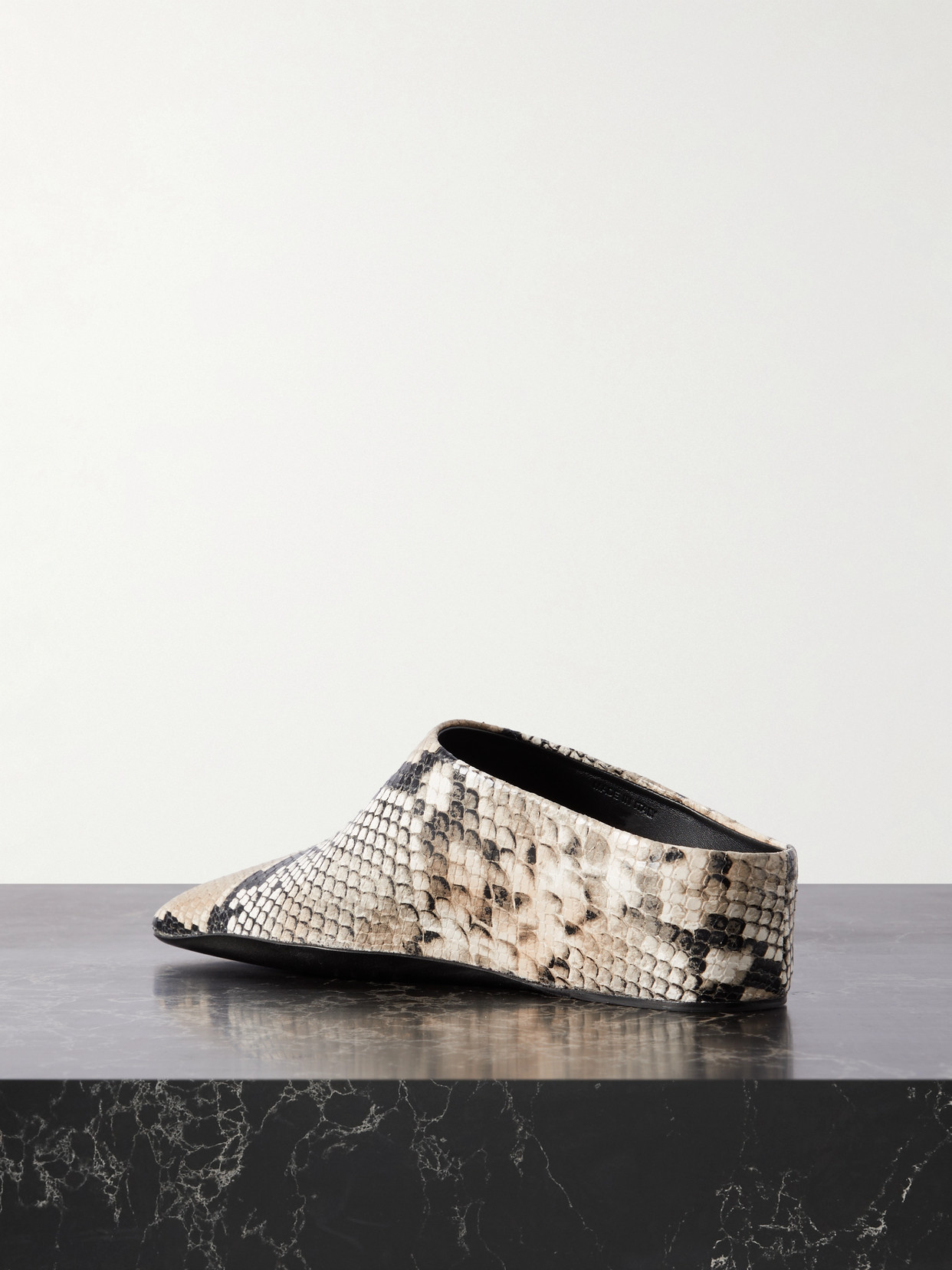 Shop Jil Sander Snake-effect Leather Mules In Animal Print