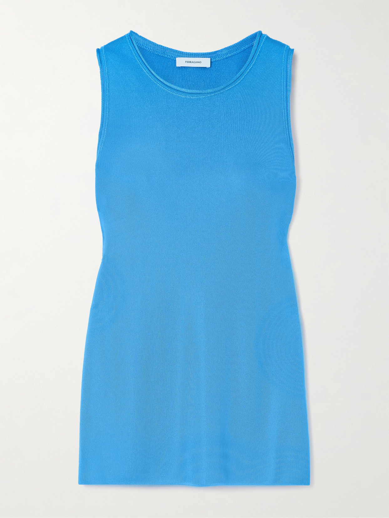 Ferragamo Knitted Tank In Blue