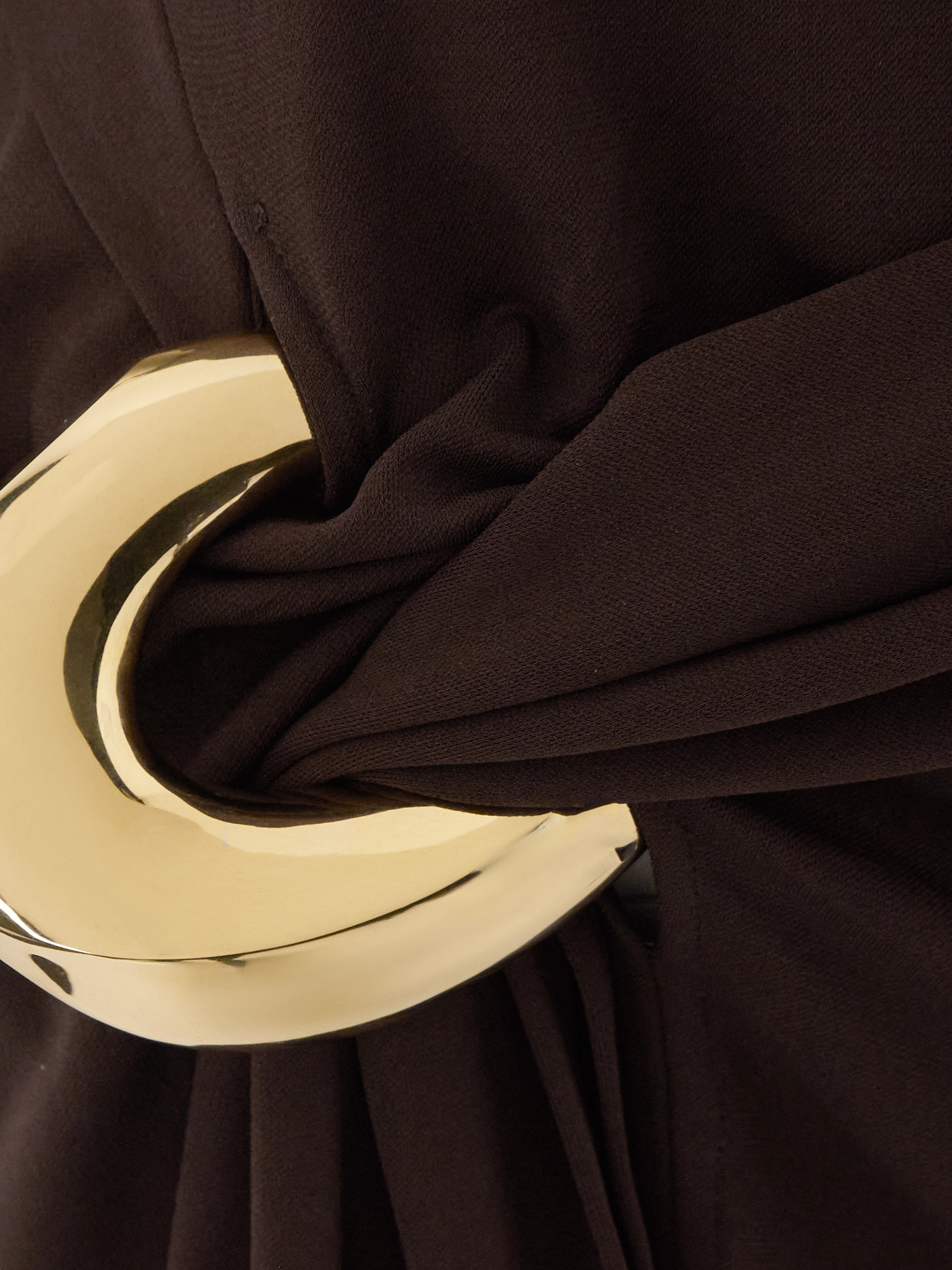 Ferragamo Embellished draped stretch-jersey mini dress