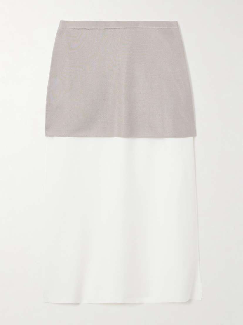 Ferragamo Layered Knitted Midi Skirt
