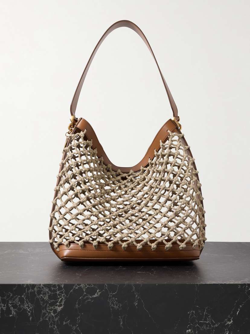 Stella McCartney Vegan Leather-trimmed Macramé Tote