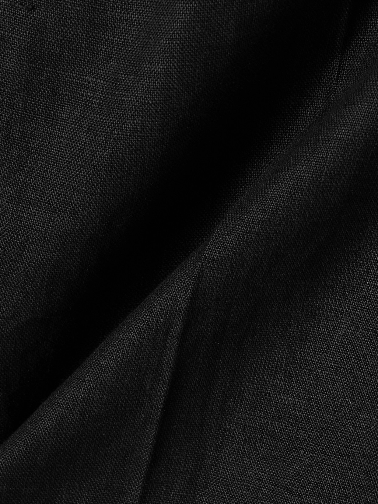 Ferragamo Belted Washed-linen Wide-leg Pants In Black