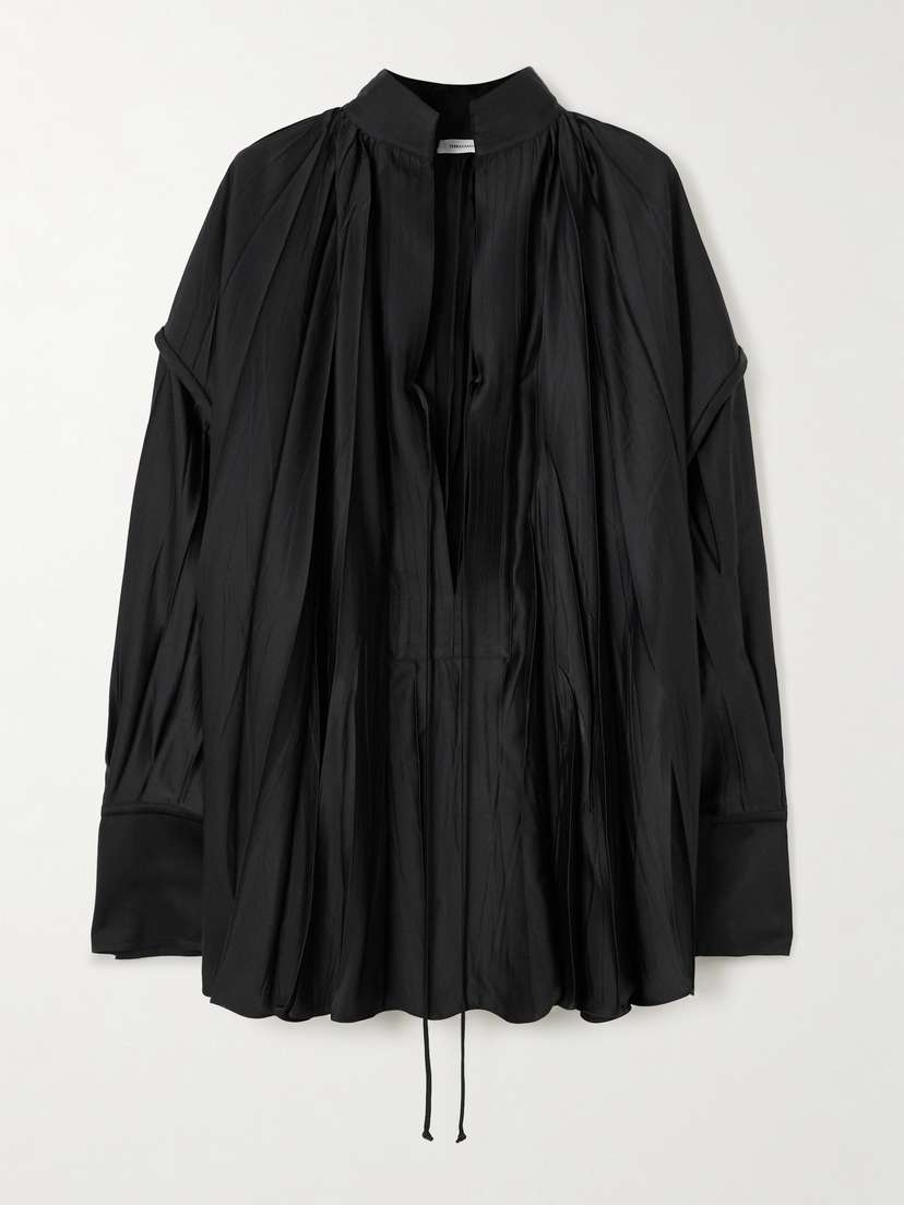 Ferragamo Pleated Satin Blouse - xx large