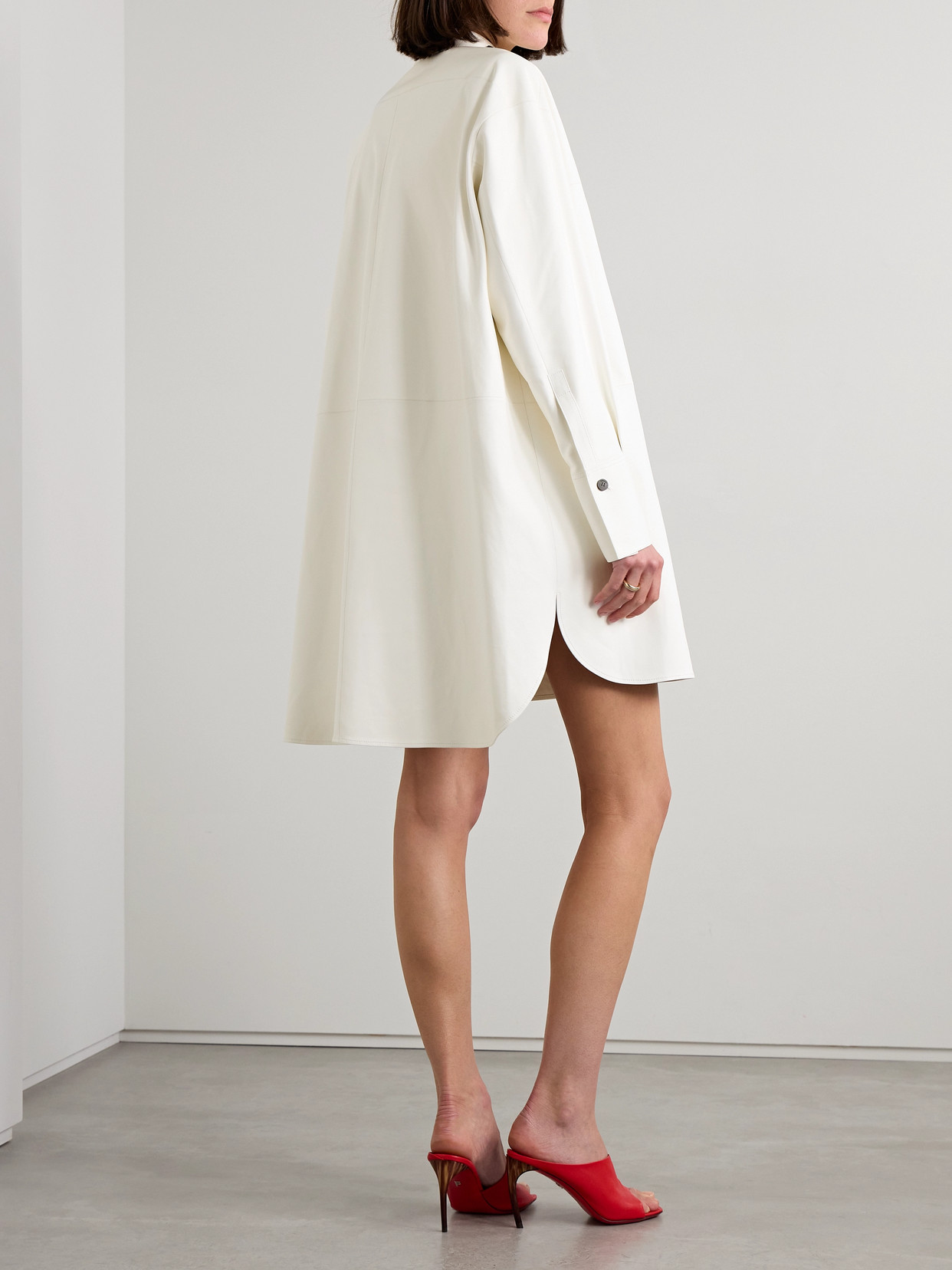 Ferragamo Leather Tunic In White