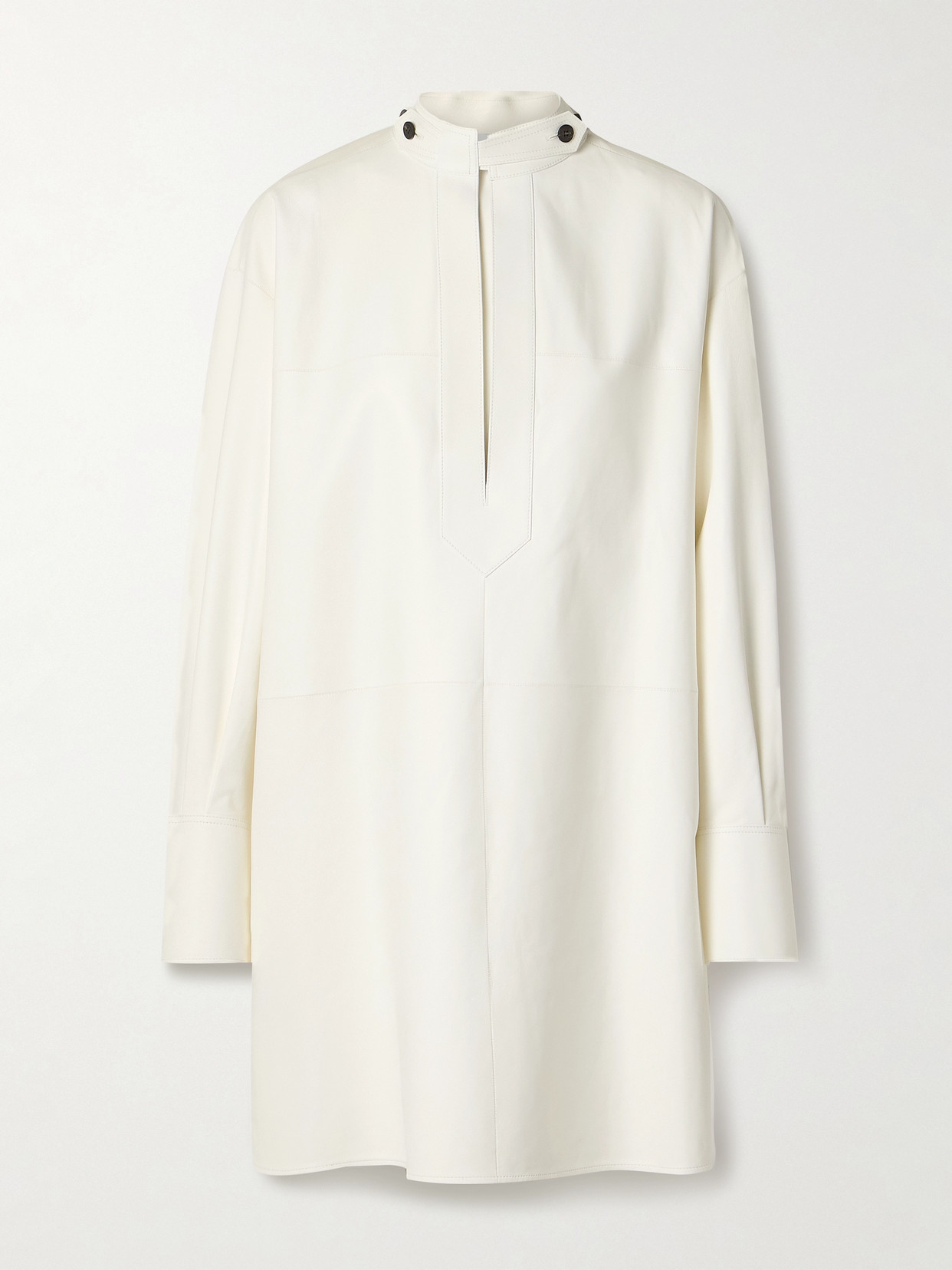 Ferragamo Leather Tunic In White