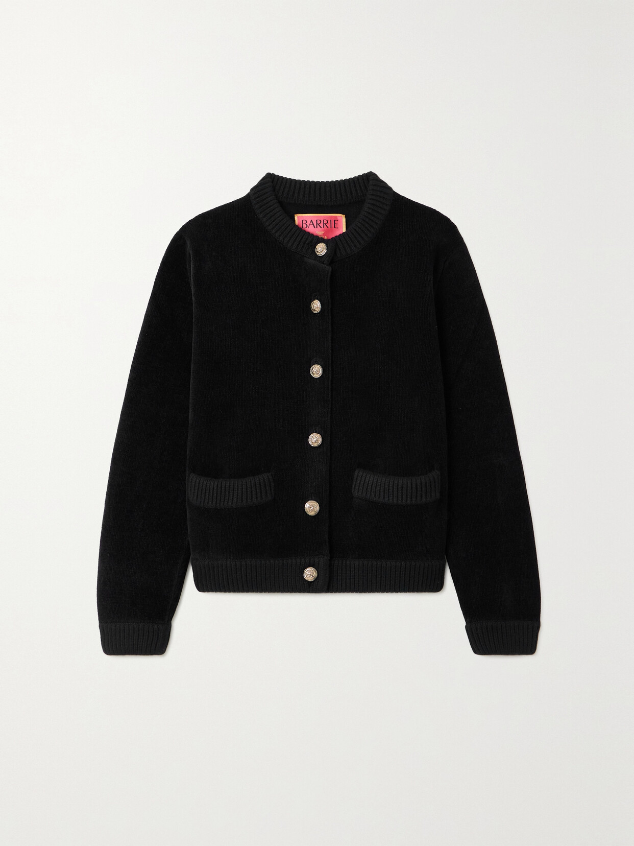 Barrie + Sofia Coppola Ribbed Cashmere-blend Cardigan In Black