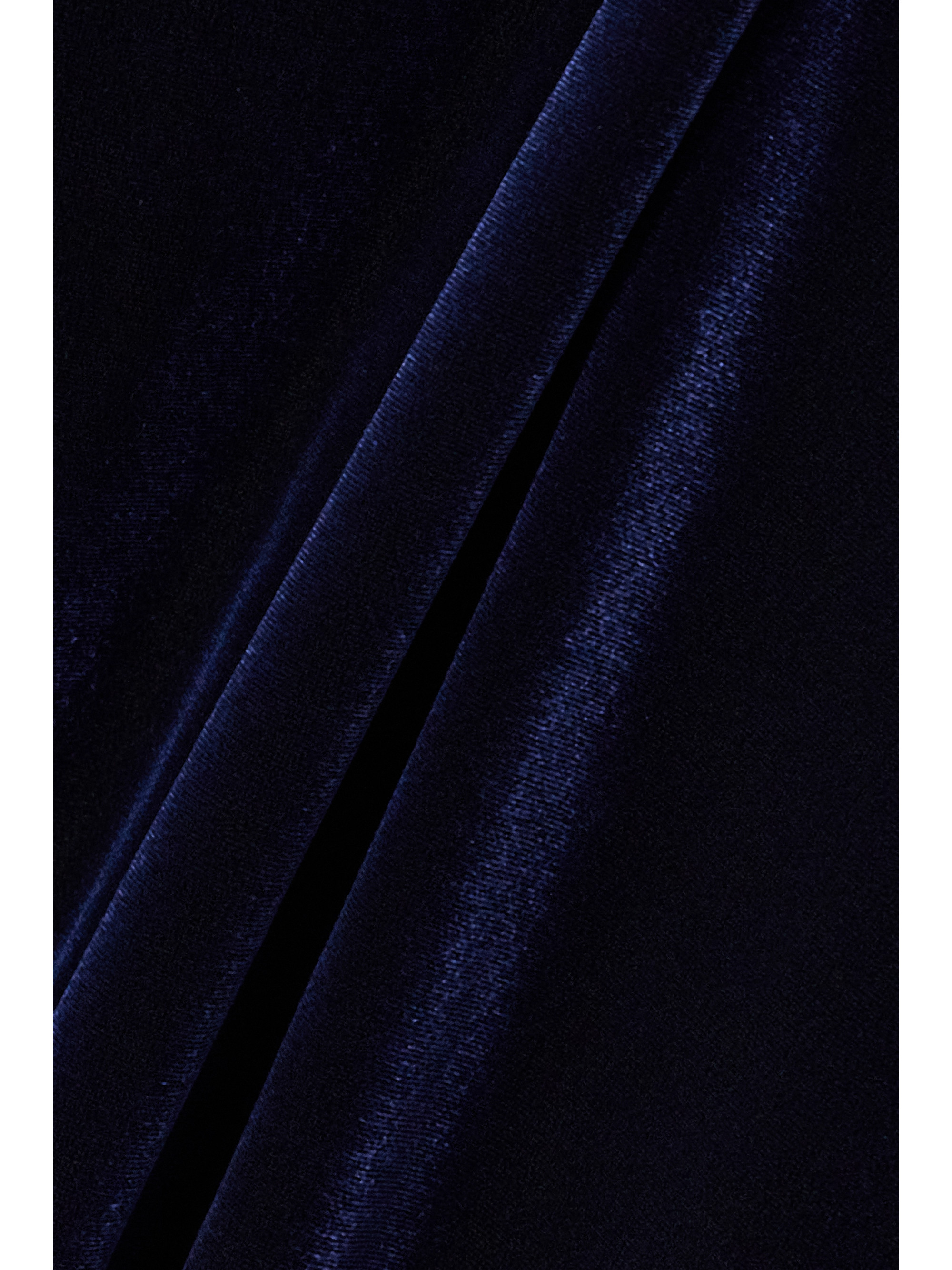 Galvan Rosie one-sleeve stretch-velvet gown