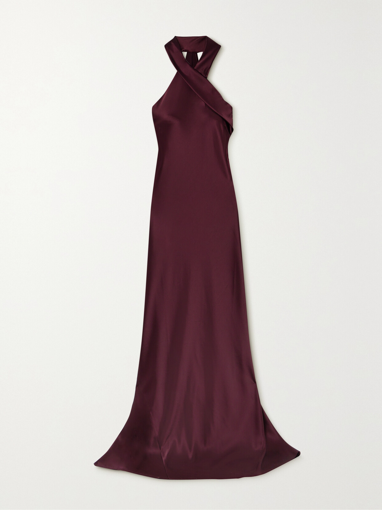 Galvan - Pandora Satin Halterneck Gown - Red