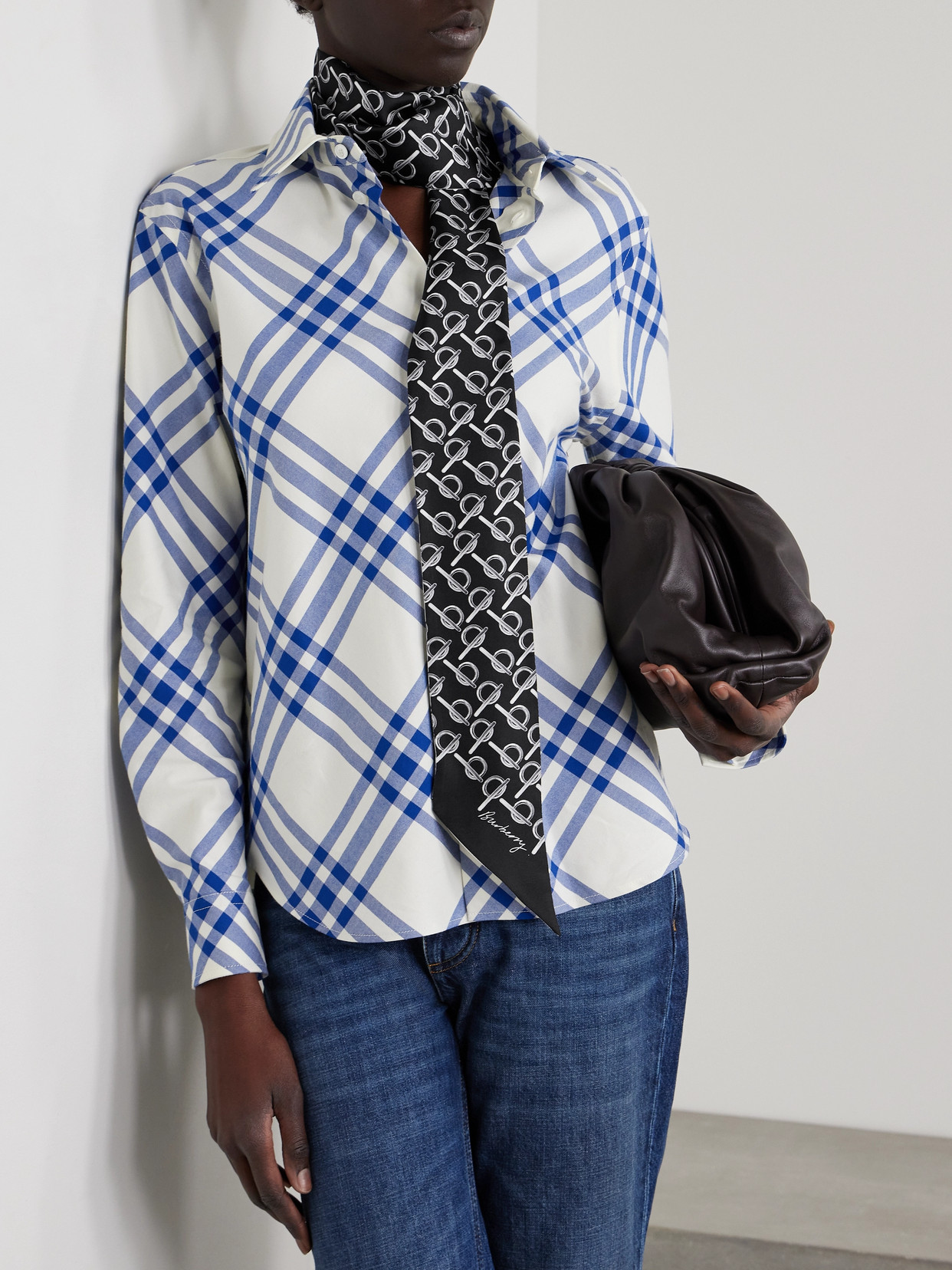 Burberry Reversible Printed Silk-twill Scarf In White