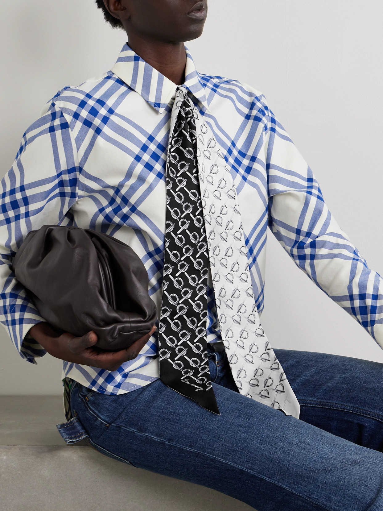 Burberry Reversible Printed Silk-twill Scarf In White