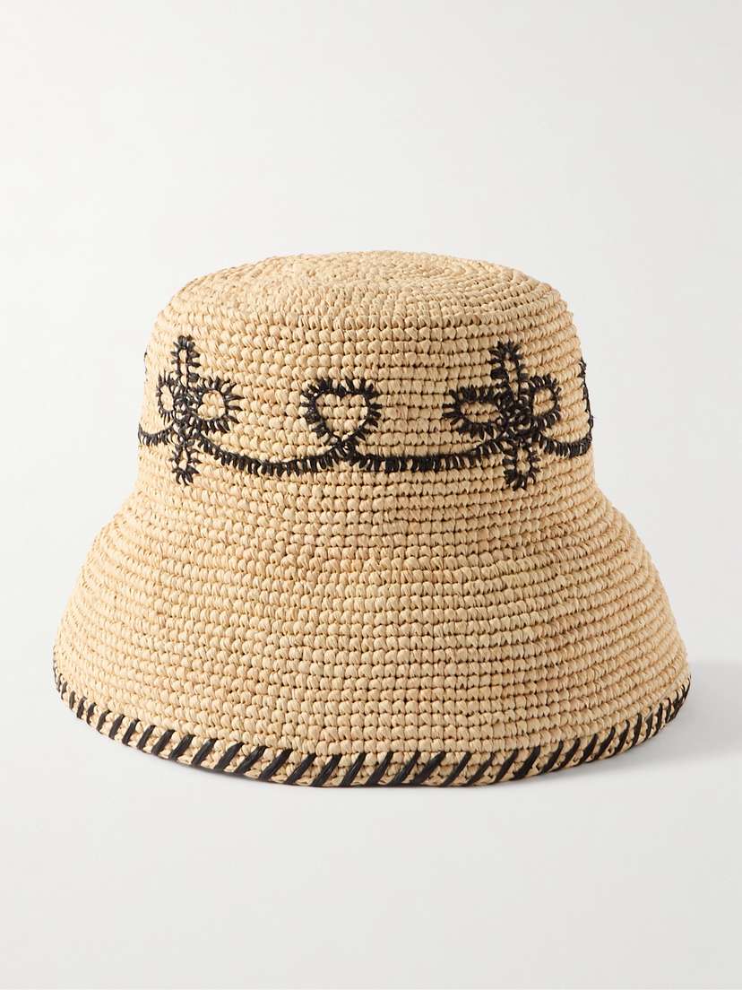 Chloé Whipstitched Raffia Bucket Hat